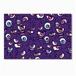 Eye Artwork Decor Eyes Pattern Purple Form Backgrounds Illustration Postcards 5  x 7  (Pkg of 10) Front