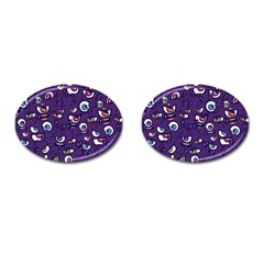 Eye Artwork Decor Eyes Pattern Purple Form Backgrounds Illustration Cufflinks (Oval)