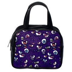 Eye Artwork Decor Eyes Pattern Purple Form Backgrounds Illustration Classic Handbag (One Side)