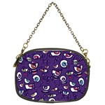 Eye Artwork Decor Eyes Pattern Purple Form Backgrounds Illustration Chain Purse (Two Sides) Front