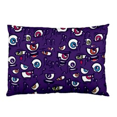 Eye Artwork Decor Eyes Pattern Purple Form Backgrounds Illustration Pillow Case