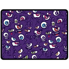 Eye Artwork Decor Eyes Pattern Purple Form Backgrounds Illustration Fleece Blanket (Large)