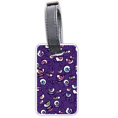 Eye Artwork Decor Eyes Pattern Purple Form Backgrounds Illustration Luggage Tag (one side)