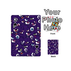 Eye Artwork Decor Eyes Pattern Purple Form Backgrounds Illustration Playing Cards 54 Designs (mini)