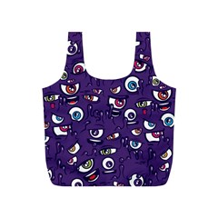 Eye Artwork Decor Eyes Pattern Purple Form Backgrounds Illustration Full Print Recycle Bag (s) by Bangk1t