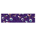 Eye Artwork Decor Eyes Pattern Purple Form Backgrounds Illustration Oblong Satin Scarf (16  x 60 ) Front