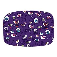 Eye Artwork Decor Eyes Pattern Purple Form Backgrounds Illustration Mini Square Pill Box by Bangk1t