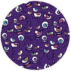 Eye Artwork Decor Eyes Pattern Purple Form Backgrounds Illustration Wooden Bottle Opener (Round)