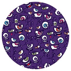 Eye Artwork Decor Eyes Pattern Purple Form Backgrounds Illustration Round Trivet