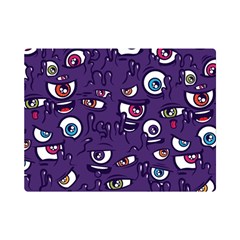 Eye Artwork Decor Eyes Pattern Purple Form Backgrounds Illustration Premium Plush Fleece Blanket (Mini)