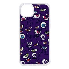 Eye Artwork Decor Eyes Pattern Purple Form Backgrounds Illustration iPhone 14 Plus TPU UV Print Case