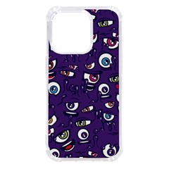 Eye Artwork Decor Eyes Pattern Purple Form Backgrounds Illustration Iphone 14 Pro Tpu Uv Print Case by Bangk1t