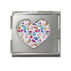 Sea Creature Themed Artwork Underwater Background Pictures Mega Link Heart Italian Charm (18mm) by Bangk1t