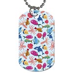 Sea Creature Themed Artwork Underwater Background Pictures Dog Tag (Two Sides) Back