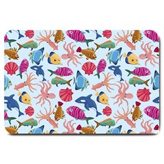 Sea Creature Themed Artwork Underwater Background Pictures Large Doormat by Bangk1t