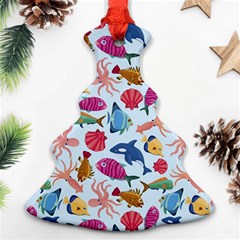 Sea Creature Themed Artwork Underwater Background Pictures Ornament (christmas Tree)  by Bangk1t