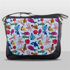 Sea Creature Themed Artwork Underwater Background Pictures Messenger Bag by Bangk1t