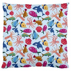 Sea Creature Themed Artwork Underwater Background Pictures Large Cushion Case (two Sides) by Bangk1t