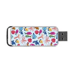 Sea Creature Themed Artwork Underwater Background Pictures Portable Usb Flash (one Side) by Bangk1t