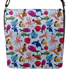 Sea Creature Themed Artwork Underwater Background Pictures Flap Closure Messenger Bag (s) by Bangk1t