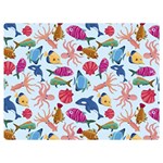 Sea Creature Themed Artwork Underwater Background Pictures Two Sides Premium Plush Fleece Blanket (Extra Small) 40 x30  Blanket Back