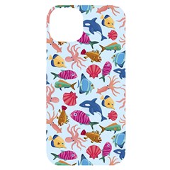 Sea Creature Themed Artwork Underwater Background Pictures Iphone 14 Plus Black Uv Print Case by Bangk1t