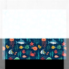 Variety Of Fish Illustration Turtle Jellyfish Art Texture Rectangular Jigsaw Puzzl by Bangk1t