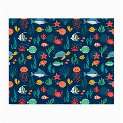 Variety Of Fish Illustration Turtle Jellyfish Art Texture Small Glasses Cloth by Bangk1t