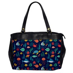 Variety Of Fish Illustration Turtle Jellyfish Art Texture Oversize Office Handbag by Bangk1t