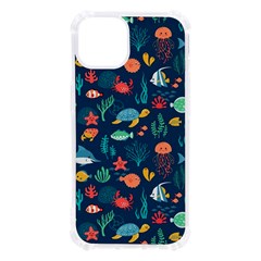 Variety Of Fish Illustration Turtle Jellyfish Art Texture Iphone 13 Tpu Uv Print Case by Bangk1t