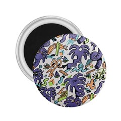 Purple Orange Green Blue Cartoon 2 25  Magnets by Bangk1t