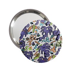 Purple Orange Green Blue Cartoon 2 25  Handbag Mirrors by Bangk1t