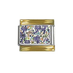 Purple Orange Green Blue Cartoon Gold Trim Italian Charm (9mm) by Bangk1t