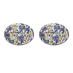 Purple Orange Green Blue Cartoon Cufflinks (oval) by Bangk1t