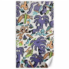 Purple Orange Green Blue Cartoon Canvas 40  X 72  by Bangk1t