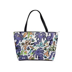 Purple Orange Green Blue Cartoon Classic Shoulder Handbag by Bangk1t