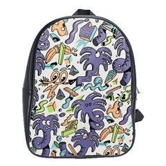 Purple Orange Green Blue Cartoon School Bag (large) by Bangk1t