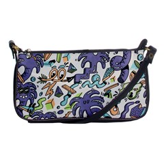 Purple Orange Green Blue Cartoon Shoulder Clutch Bag by Bangk1t