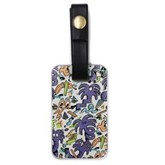 Purple Orange Green Blue Cartoon Luggage Tag (one Side) by Bangk1t