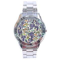 Purple Orange Green Blue Cartoon Stainless Steel Analogue Watch by Bangk1t