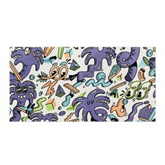 Purple Orange Green Blue Cartoon Satin Wrap 35  X 70  by Bangk1t