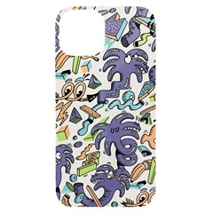 Purple Orange Green Blue Cartoon Iphone 14 Black Uv Print Case by Bangk1t