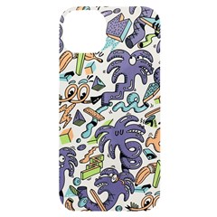 Purple Orange Green Blue Cartoon Iphone 14 Plus Black Uv Print Case by Bangk1t