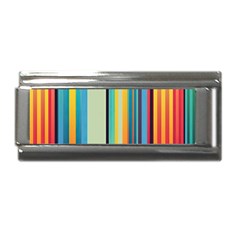 Colorful Rainbow Striped Pattern Stripes Background Superlink Italian Charm (9mm) by Bangk1t