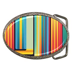 Colorful Rainbow Striped Pattern Stripes Background Belt Buckles by Bangk1t