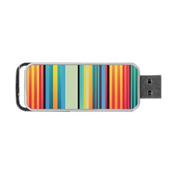 Colorful Rainbow Striped Pattern Stripes Background Portable Usb Flash (one Side) by Bangk1t