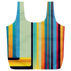 Colorful Rainbow Striped Pattern Stripes Background Full Print Recycle Bag (xl) by Bangk1t