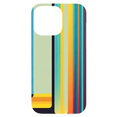 Colorful Rainbow Striped Pattern Stripes Background Iphone 14 Pro Max Black Uv Print Case by Bangk1t