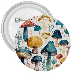 Mushroom Forest Fantasy Flower Nature 3  Buttons by Bangk1t