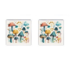 Mushroom Forest Fantasy Flower Nature Cufflinks (square) by Bangk1t